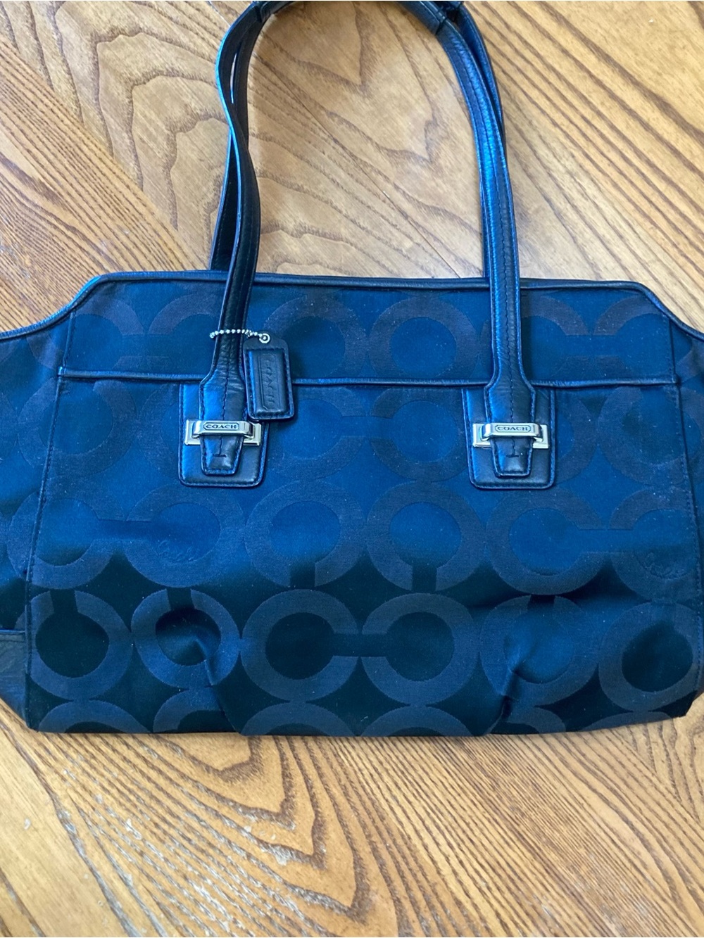 Coach Black Signature Jacquard Shoulder Bag